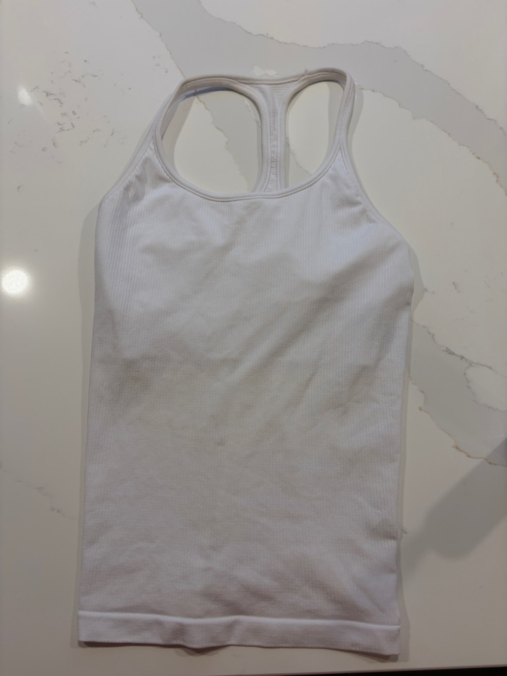 Athleta Renew Racerback ribbed Tank in white